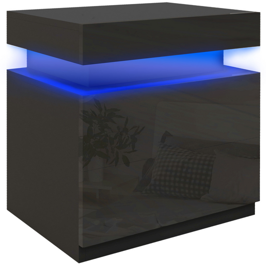 HOMCOM LED Bedside Table drawer detail