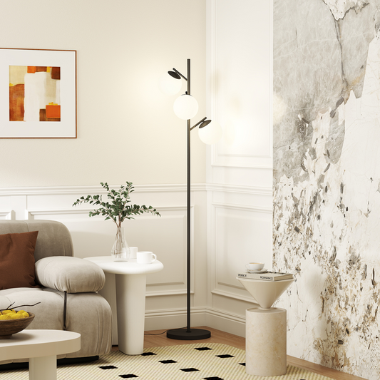 HOMCOM Modern Tree Floor Lamp 3 Heads 2