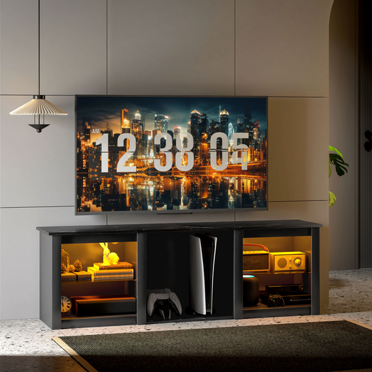 HOMCOM 160cm TV Unit LED Black 2