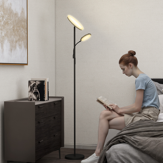 HOMCOM Floor Lamp 4 Scene Modes Black 2