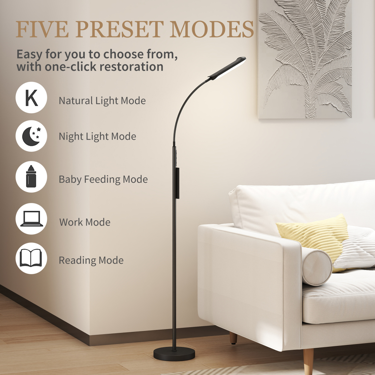 HOMCOM Remote Floor Lamp Installed