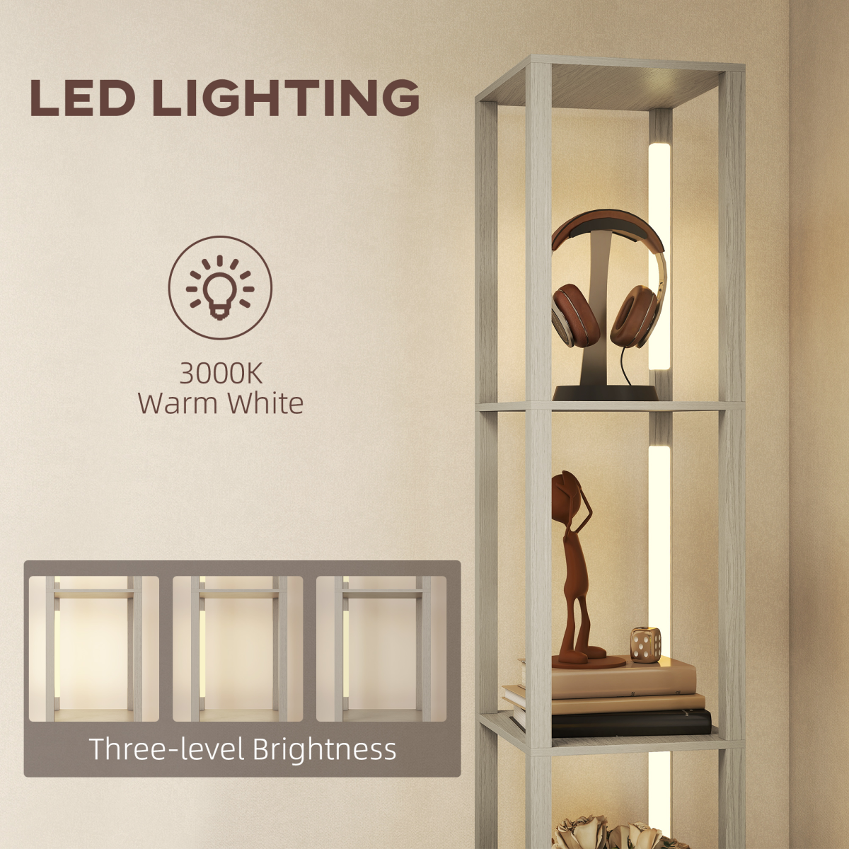 HOMCOM Shelf Lamp Installed