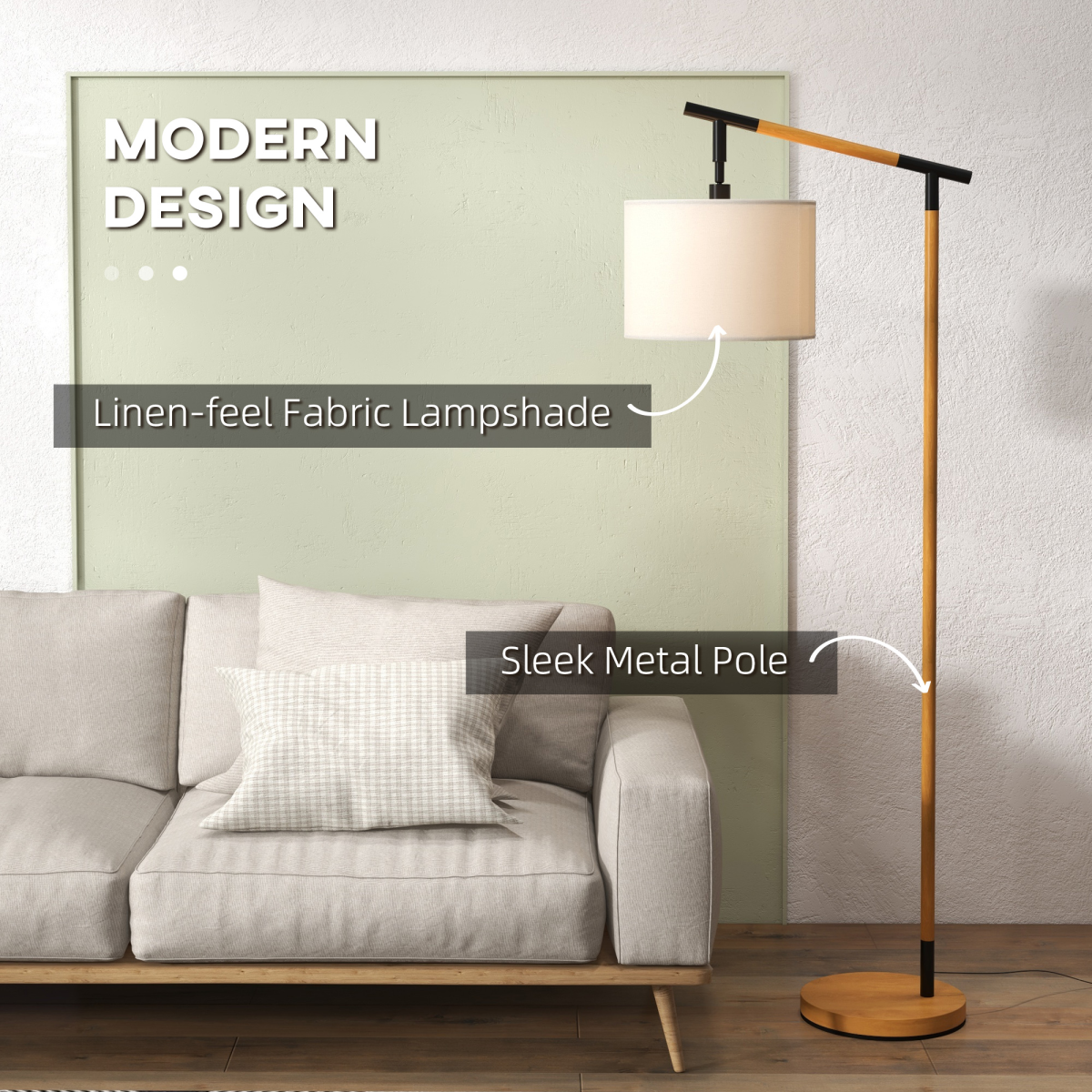 HOMCOM Rotating Lampshade Floor Lamp 4