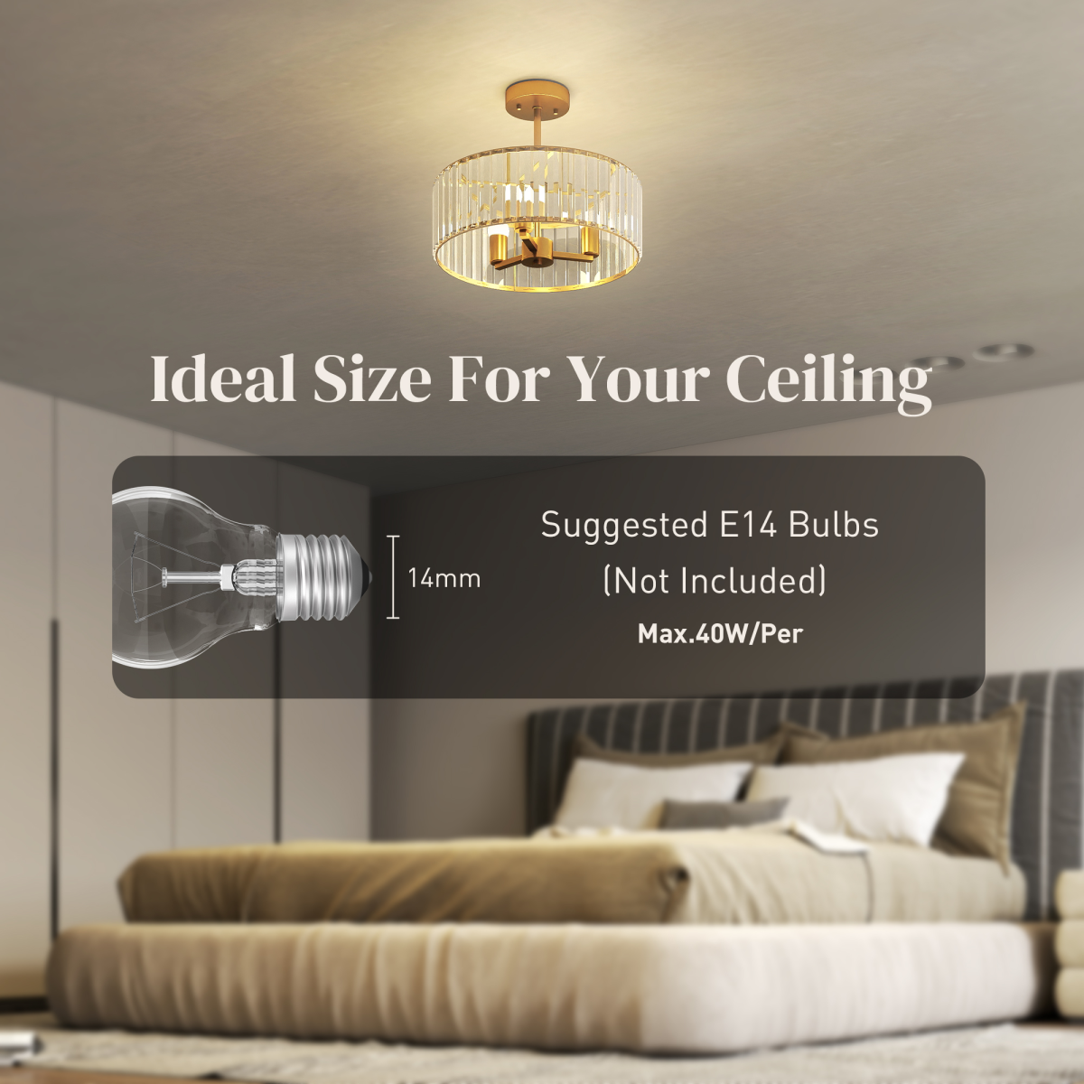 HOMCOM Crystal Chandelier Ceiling Light 4