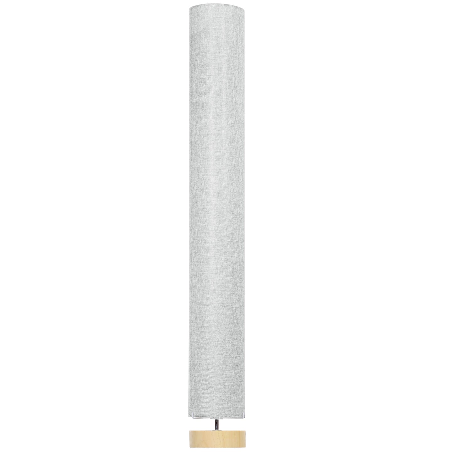 Floor Lamp with Wooden Base & Linen Shade, 120cm, Grey
