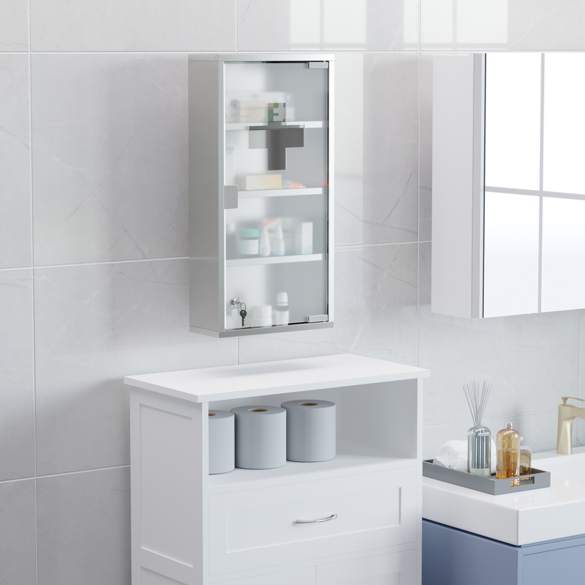 LED Illuminated Bathroom Mirror Infrared Sensor 2