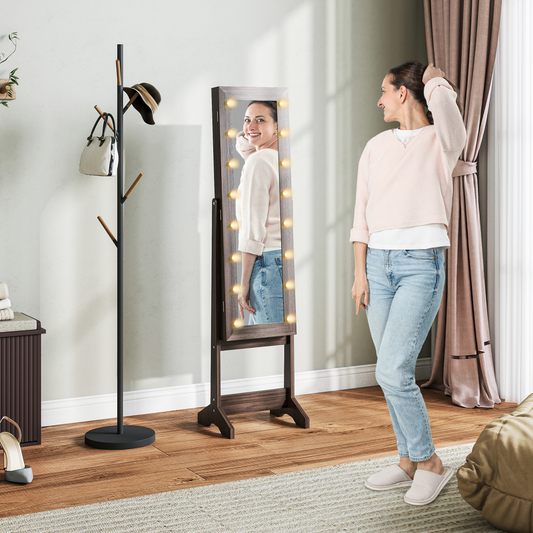 HOMCOM LED Mirrored Jewellery Cabinet 2