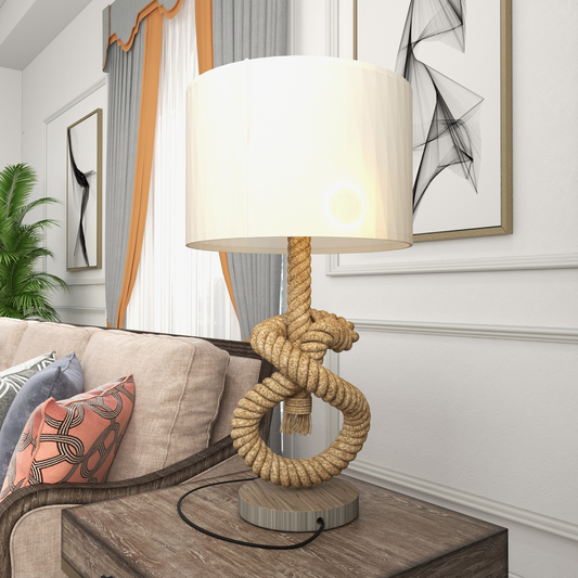 HOMCOM LED Nautical Table Lamp USB 2