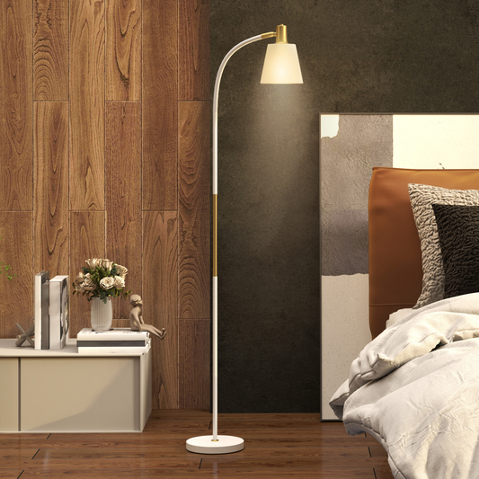 HOMCOM Spotlight Reading Floor Lamp White 2
