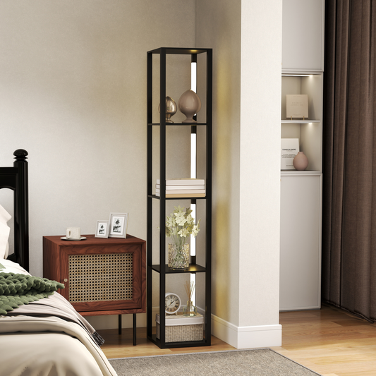 HOMCOM Black Floor Lamp Foot Switch 2
