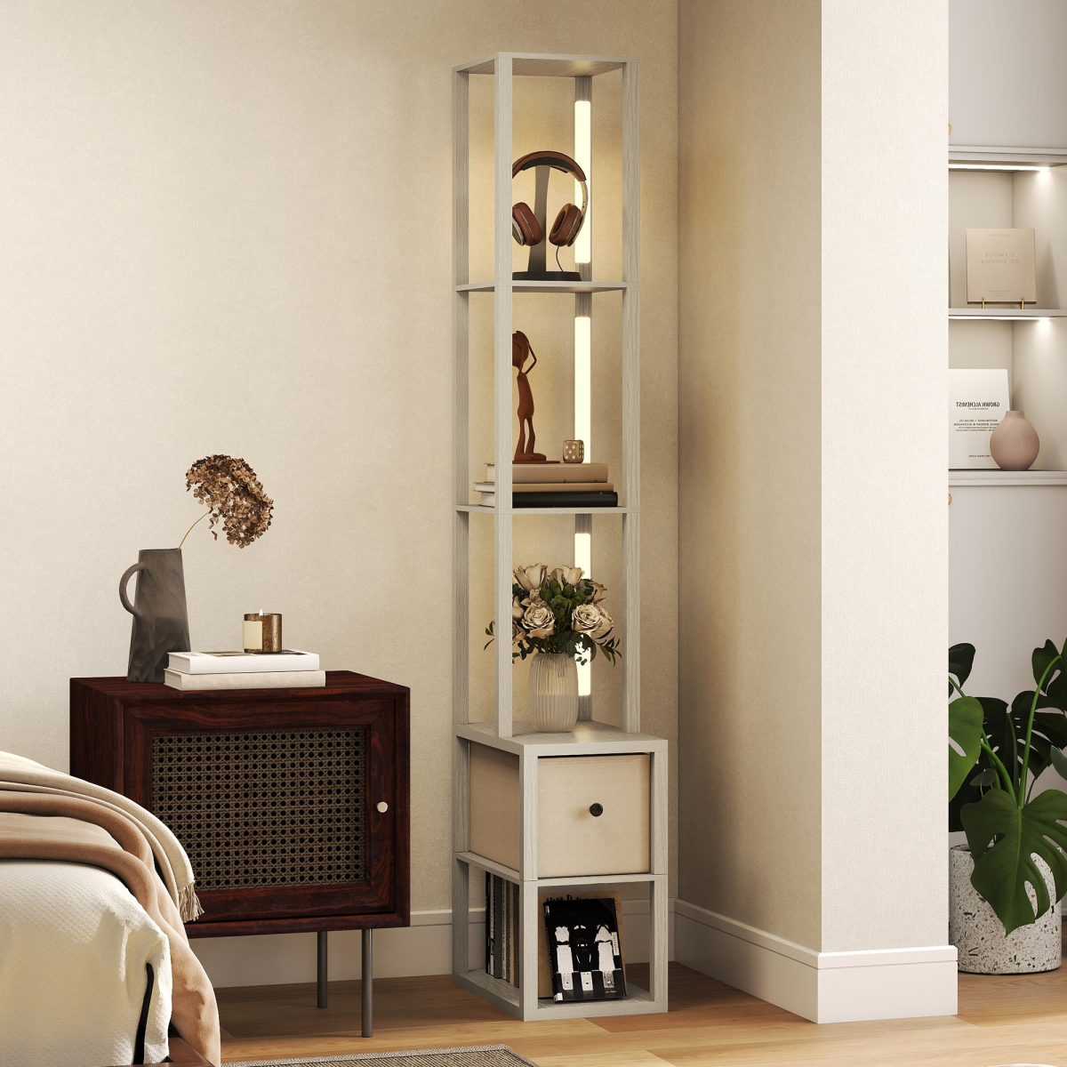 HOMCOM Shelf Lamp Drawer Detail