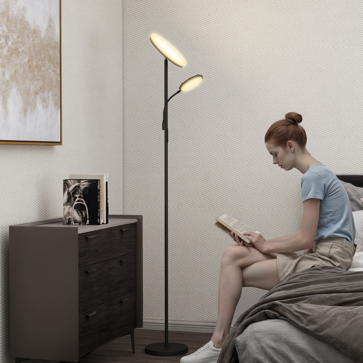 HOMCOM Floor Lamp 4 Scene Modes Black 2