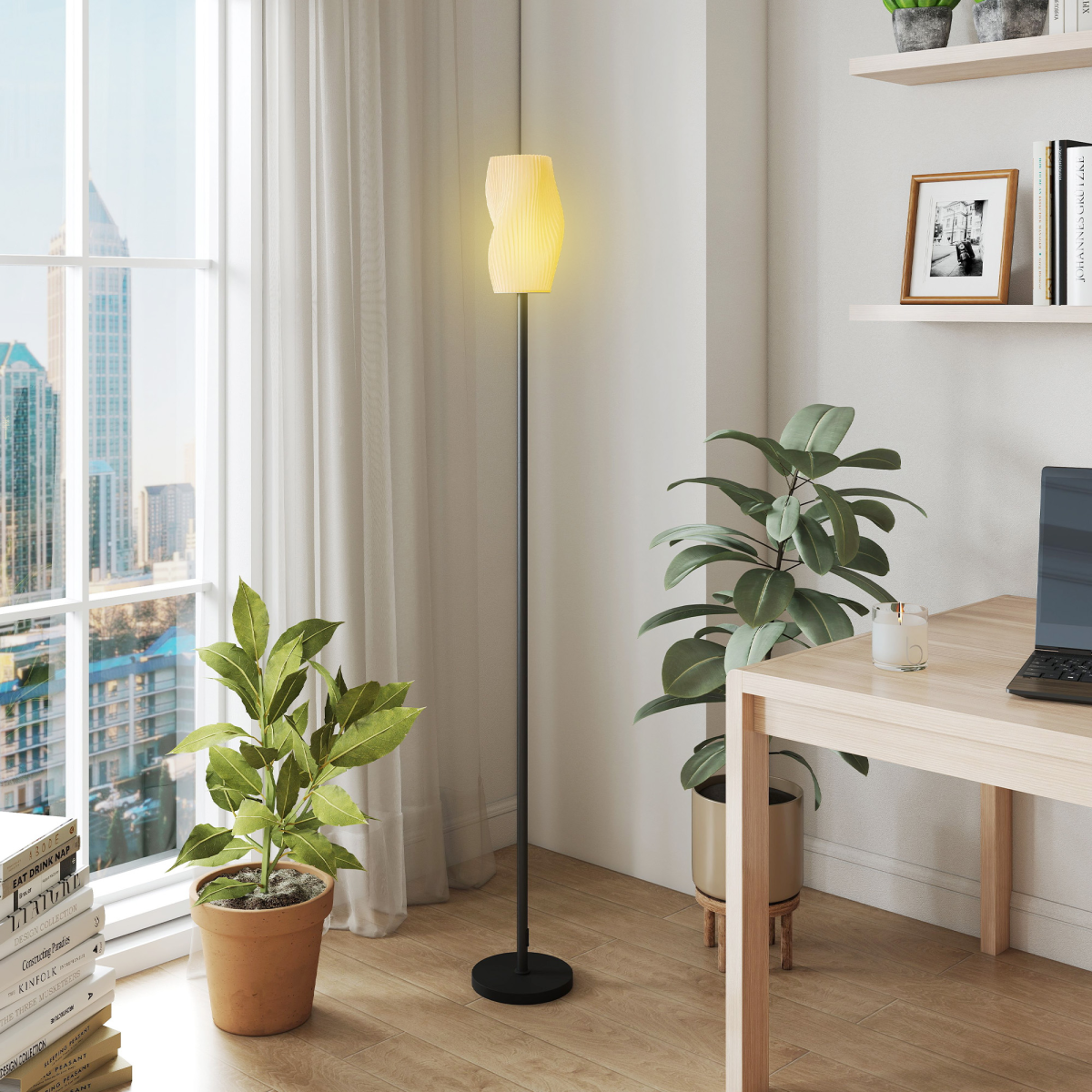 HOMCOM 3D Printed Standing Lamp shade detail