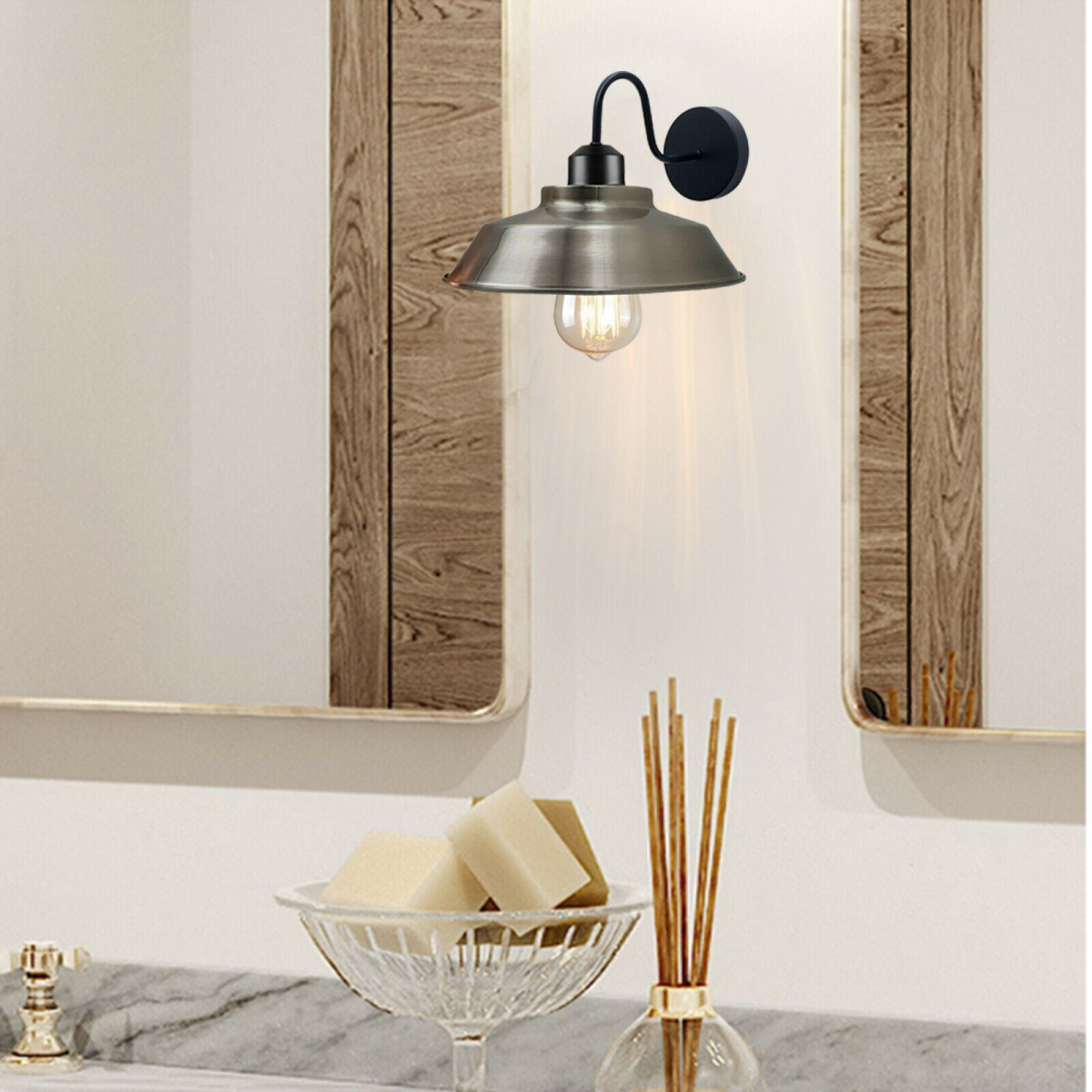Rustic Gooseneck Wall Sconce Detail