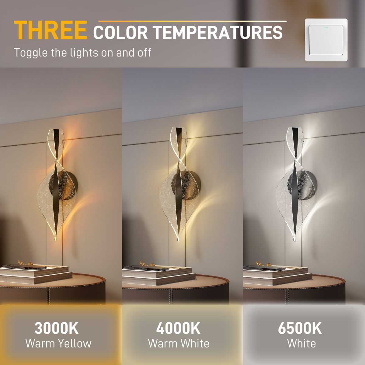 HOMCOM LED Spiral Wall Light 2 Pack 3