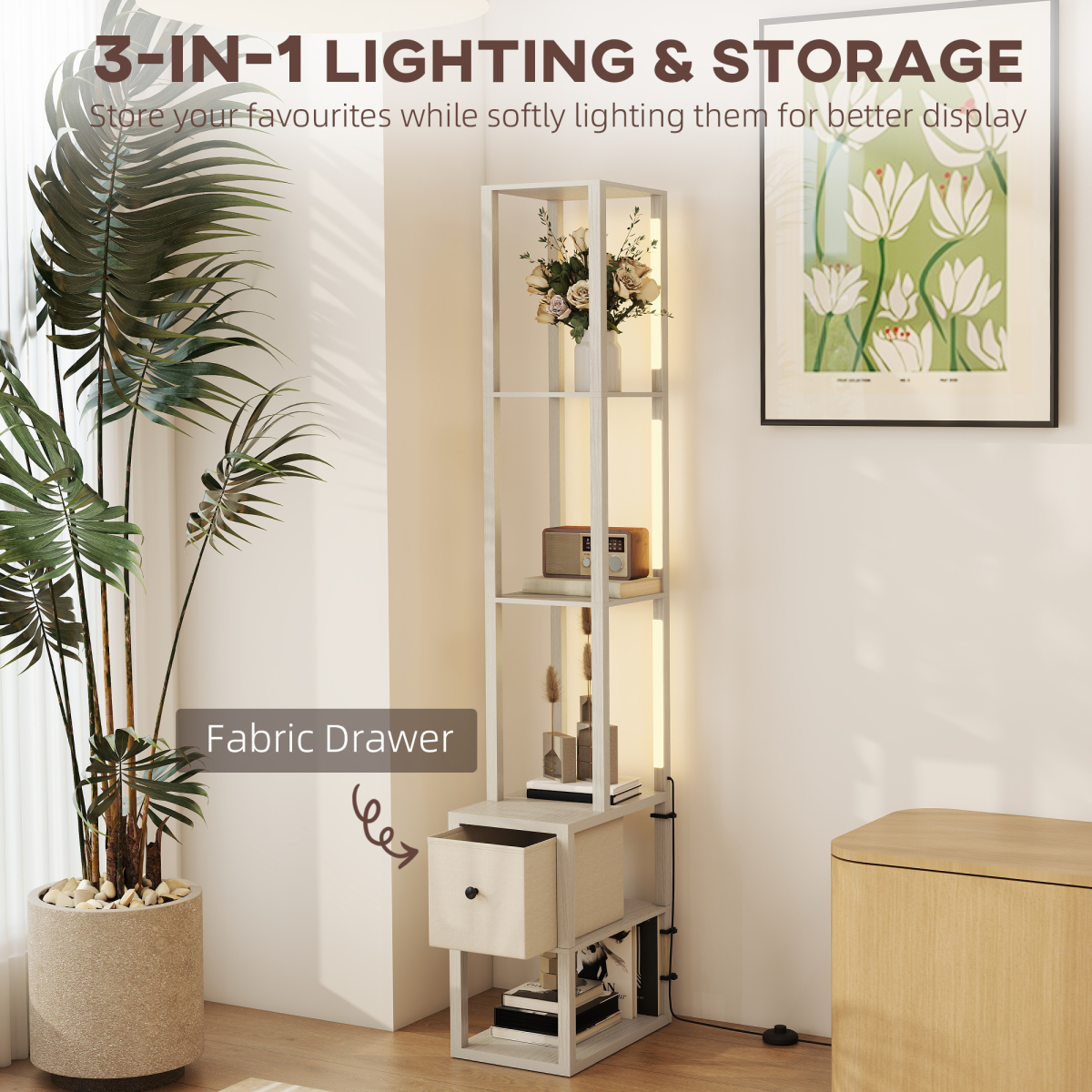 HOMCOM Shelf Lamp Storage