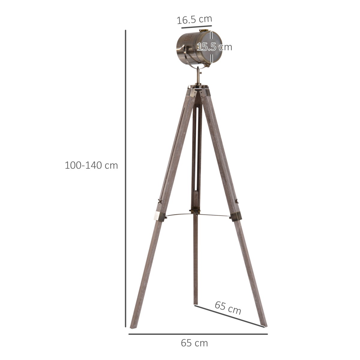 HOMCOM Vintage Tripod Lamp Shade