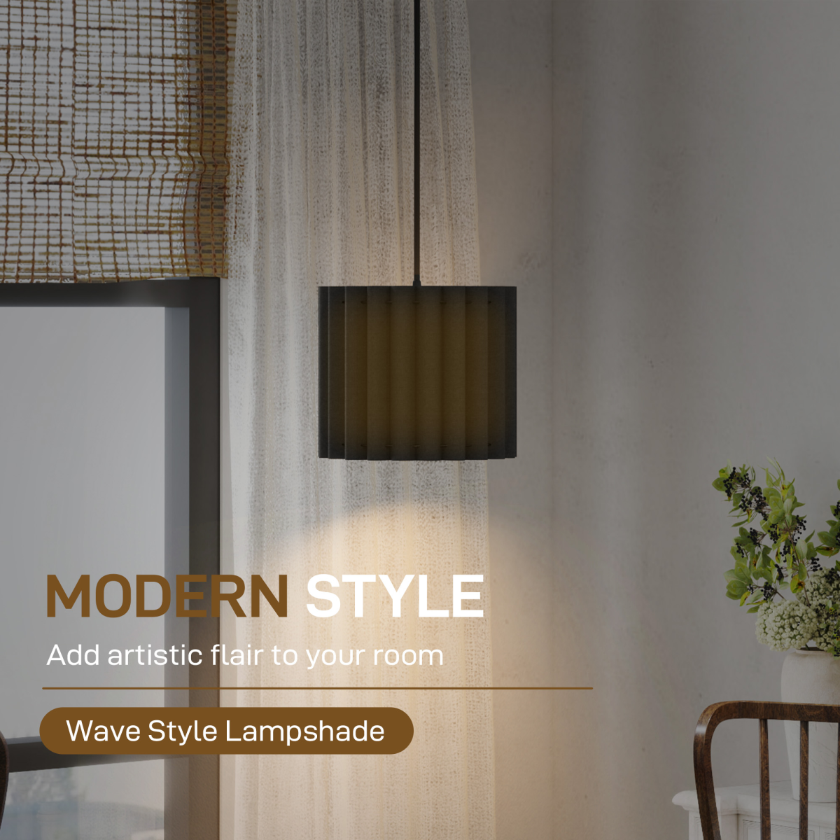 HOMCOM Linen Pendant Ceiling Light 3
