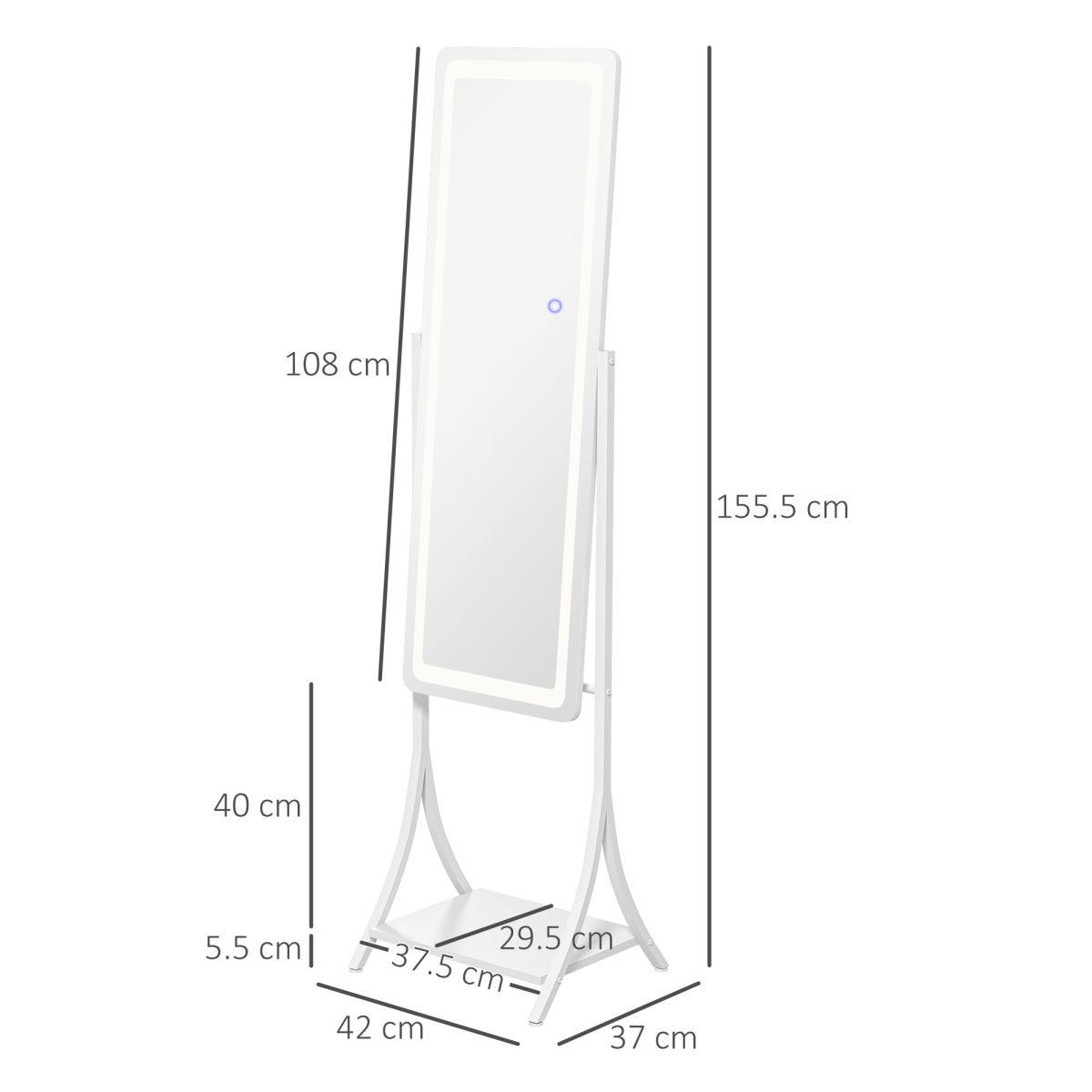 HOMCOM LED Full Length Floor Mirror 3