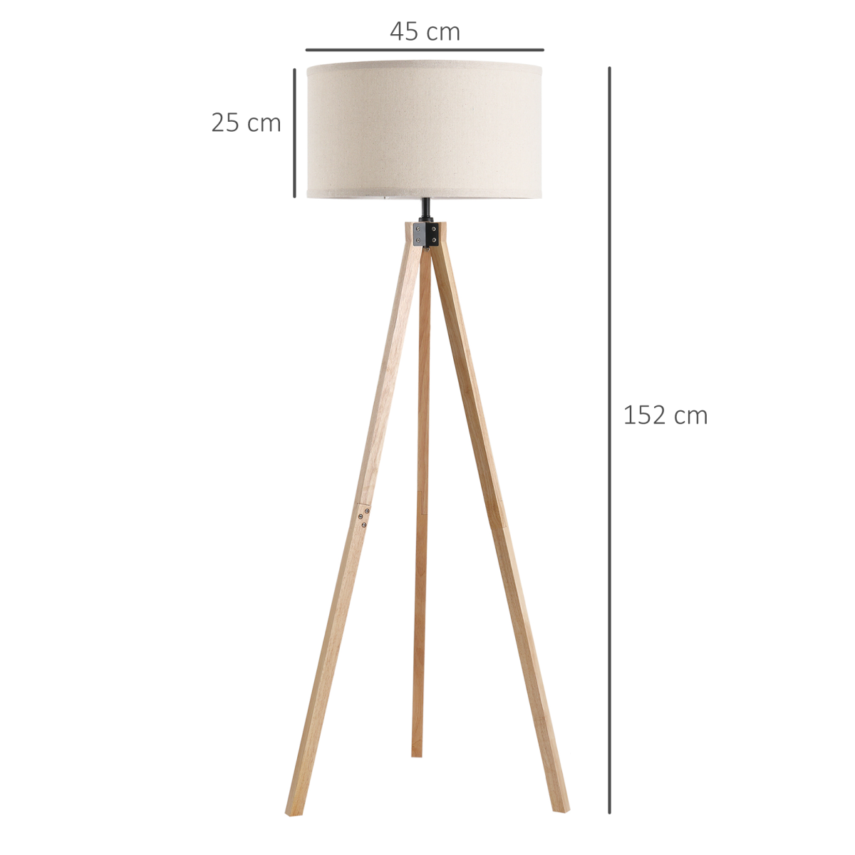 HOMCOM Beige Tripod Lamp Shade