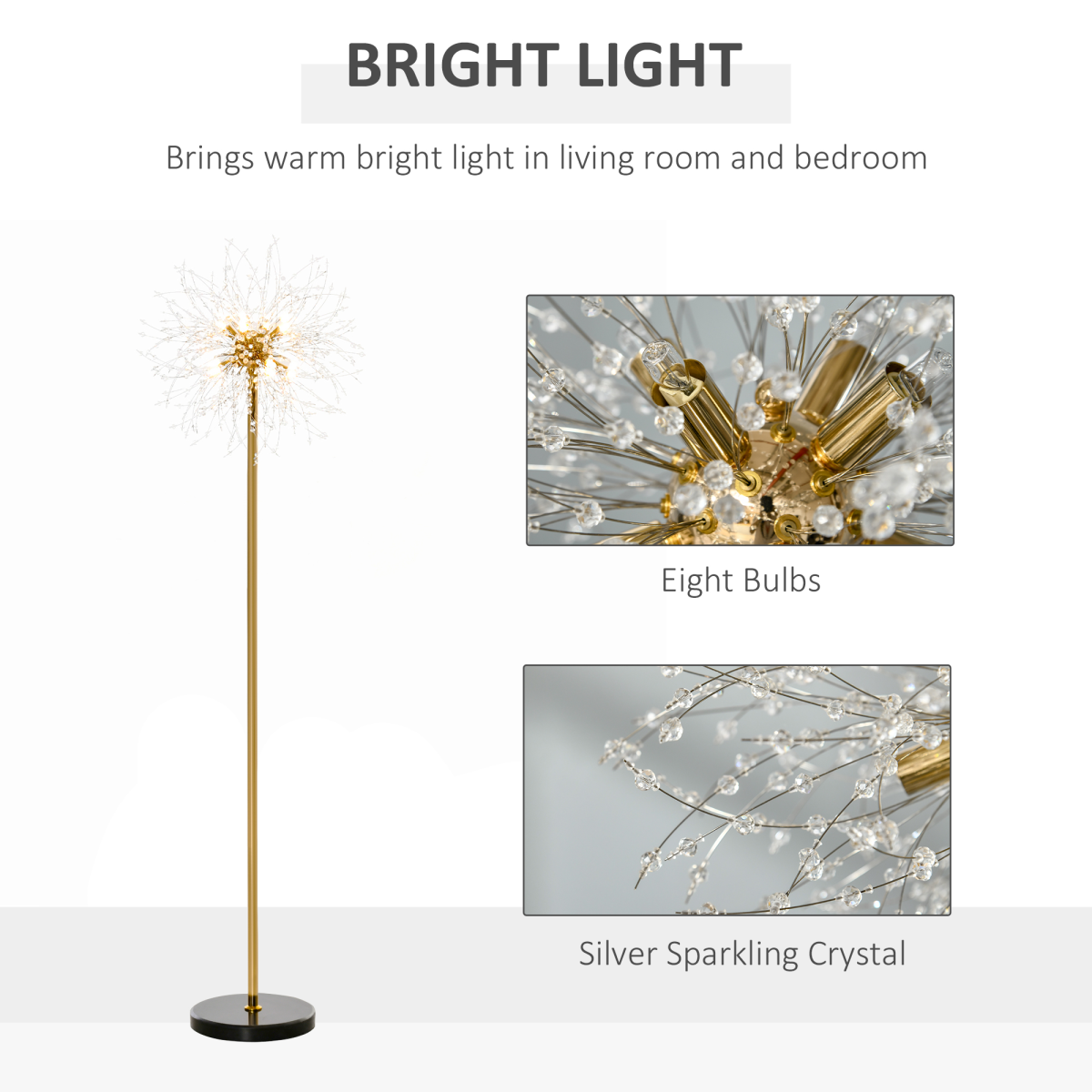 HOMCOM Dandelion Floor Lamp Installed