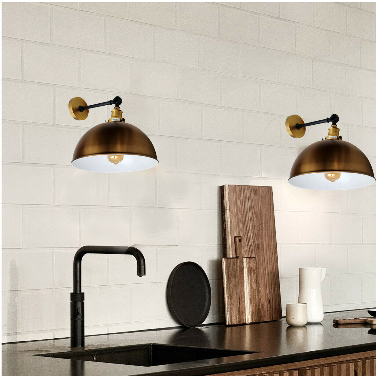 Vintage Industrial Wall Sconce Installed