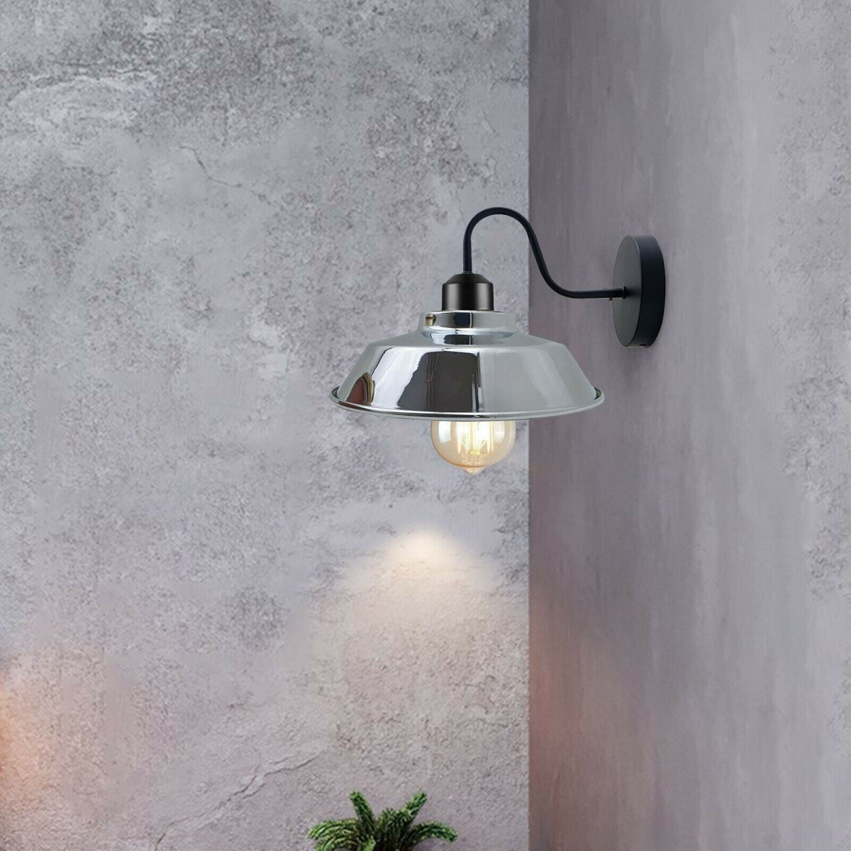 Rustic Gooseneck Wall Sconce Installed