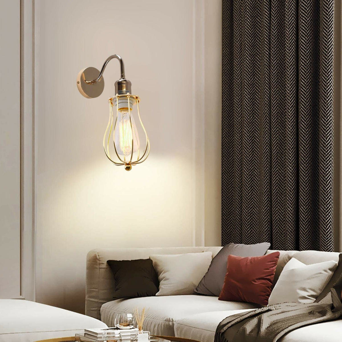 Industrial Rustic Wall Sconce Installed