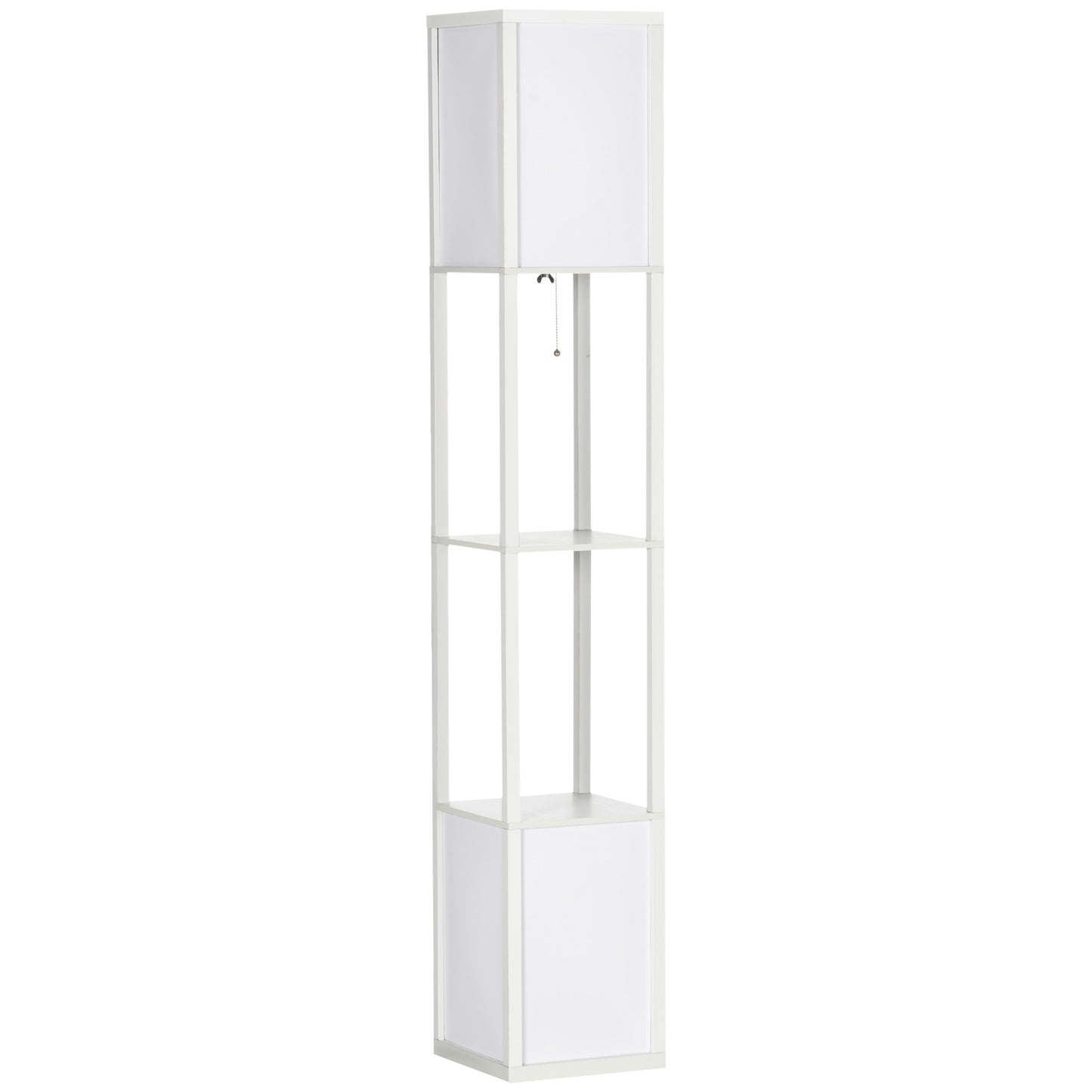 Modern Shelf Floor Lamp with Dual Ambient Light, 156cm, White
