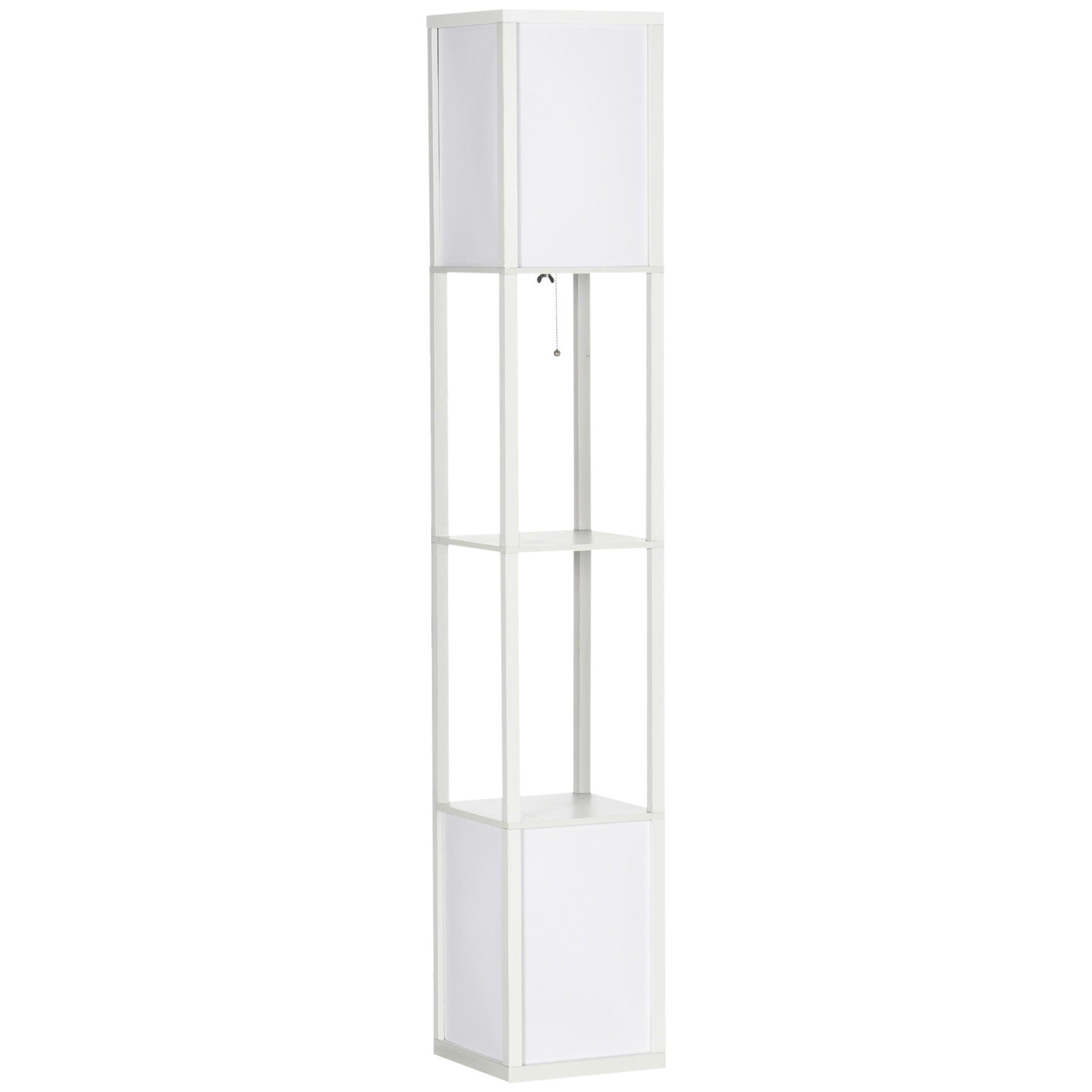 Modern Shelf Floor Lamp with Dual Ambient Light, 156cm, White