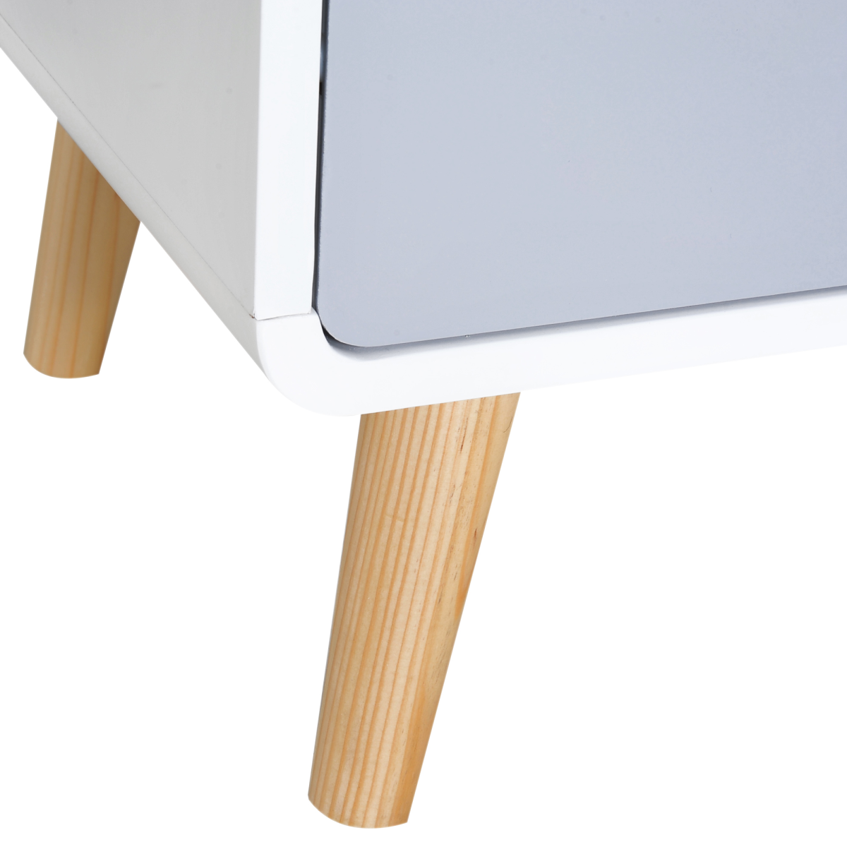 Scandinavian Nordic Bedside Table with Drawer and Open Shelf