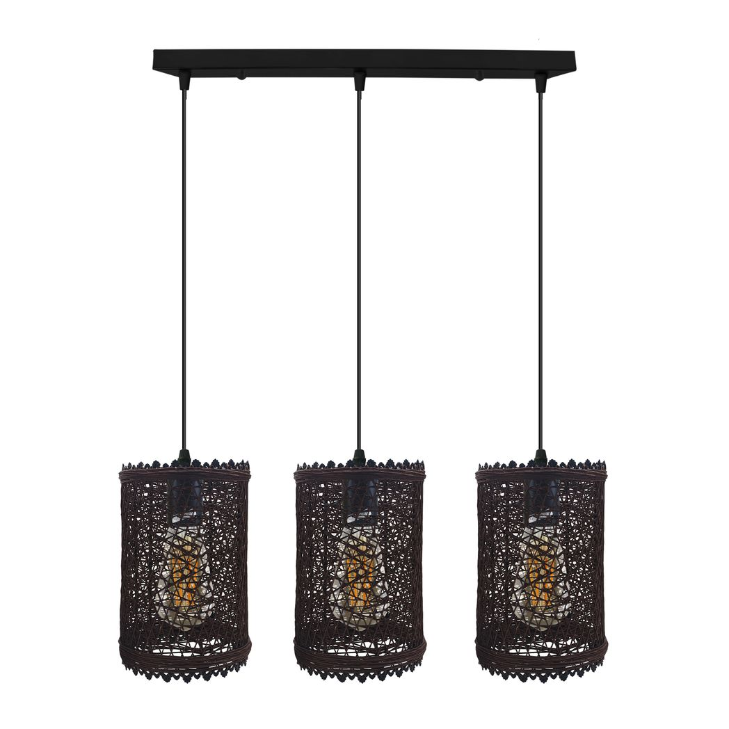 Rectangle Rattan Pendant Detail