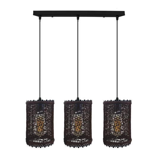 Rectangle Rattan Pendant Detail