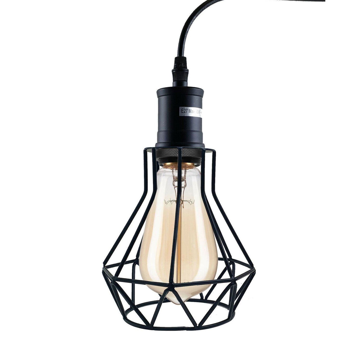 Industrial Black Cage Pendant Light