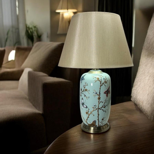 44cm Floral Table Lamp and Shade