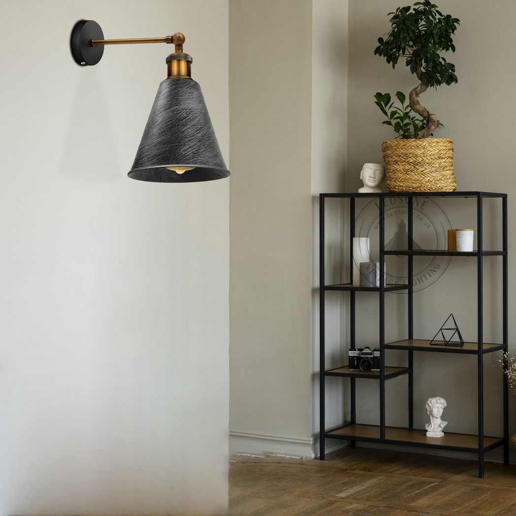 Brushed Silver Wall Sconce Installed