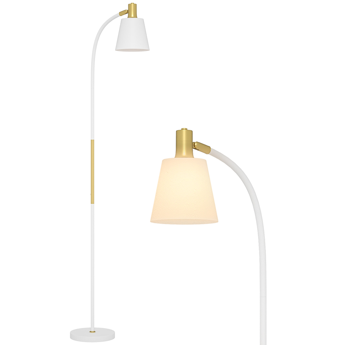 Spotlight Reading Floor Lamp | Adjustable Height, White, E27