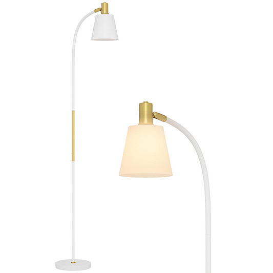 Spotlight Reading Floor Lamp | Adjustable Height, White, E27