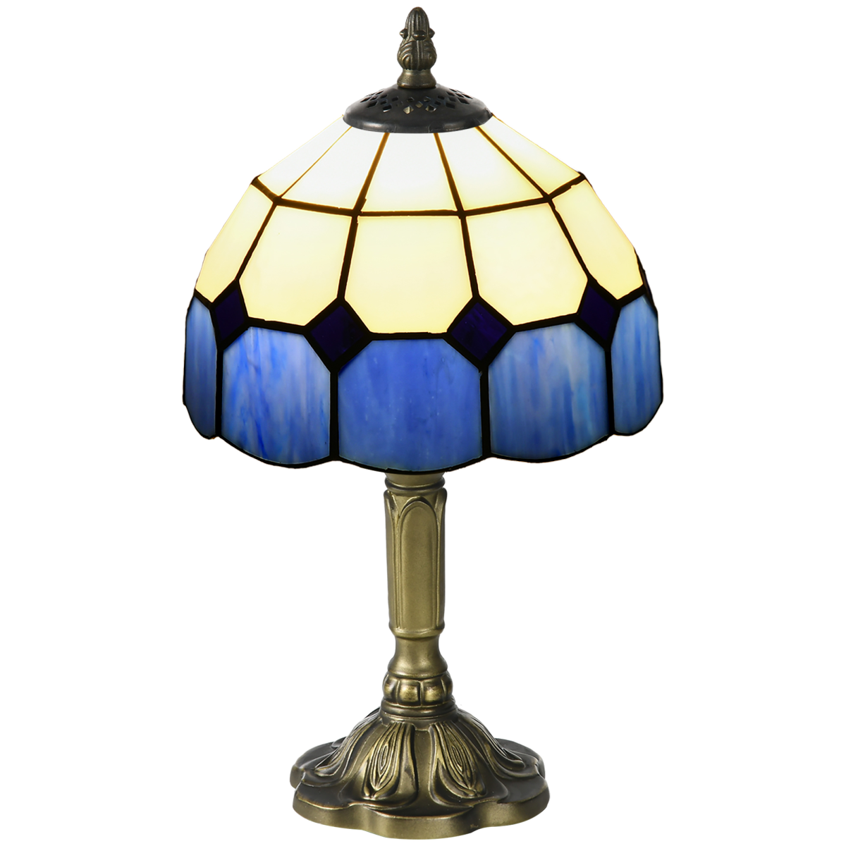 Blue Antique Tiffany Table Lamp | Stained Glass, Bedside, E27
