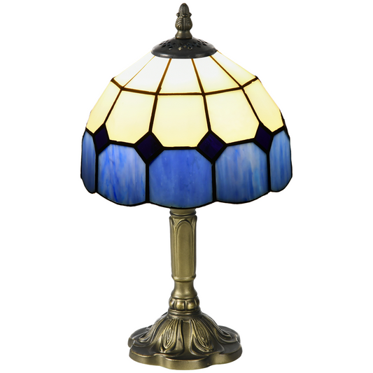 Blue Antique Tiffany Table Lamp | Stained Glass, Bedside, E27
