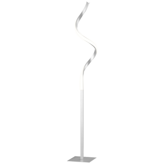 Spiral Floor Lamp | 3 Brightness Levels, Silver, Living Room