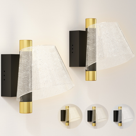 LED Starry Wall Lights | 2 Pack, Modern Indoor Sconce, Warm White