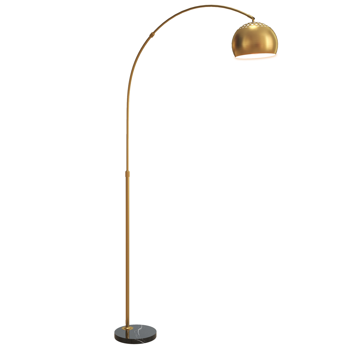 Arc Floor Lamp Gold Tone | Curved Standing Lamp for Living Room, E27
