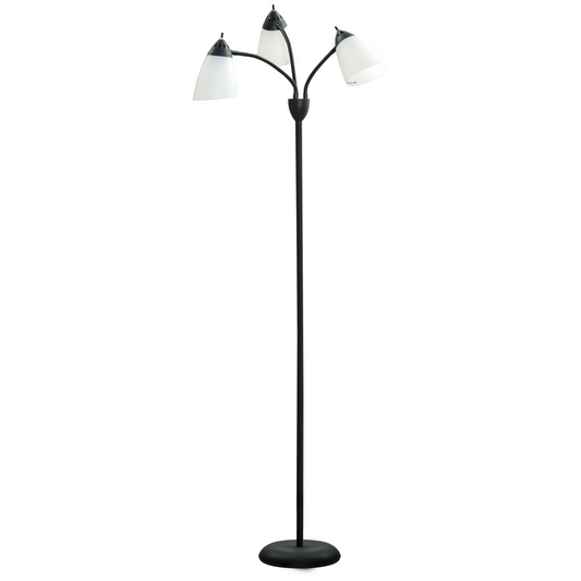 Arc Tree Floor Lamp 3 Adjustable Lights | Black Steel, 155cm