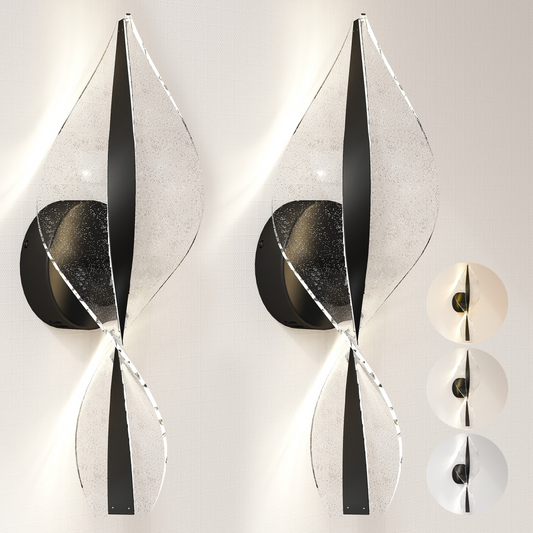 LED Spiral Wall Lights | 2 Pack, Modern Indoor Sconce, Warm White