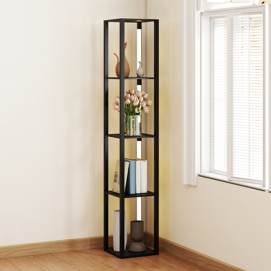 Floor Lamp with Foot Switch | Black, Modern Standing Lamp, E27
