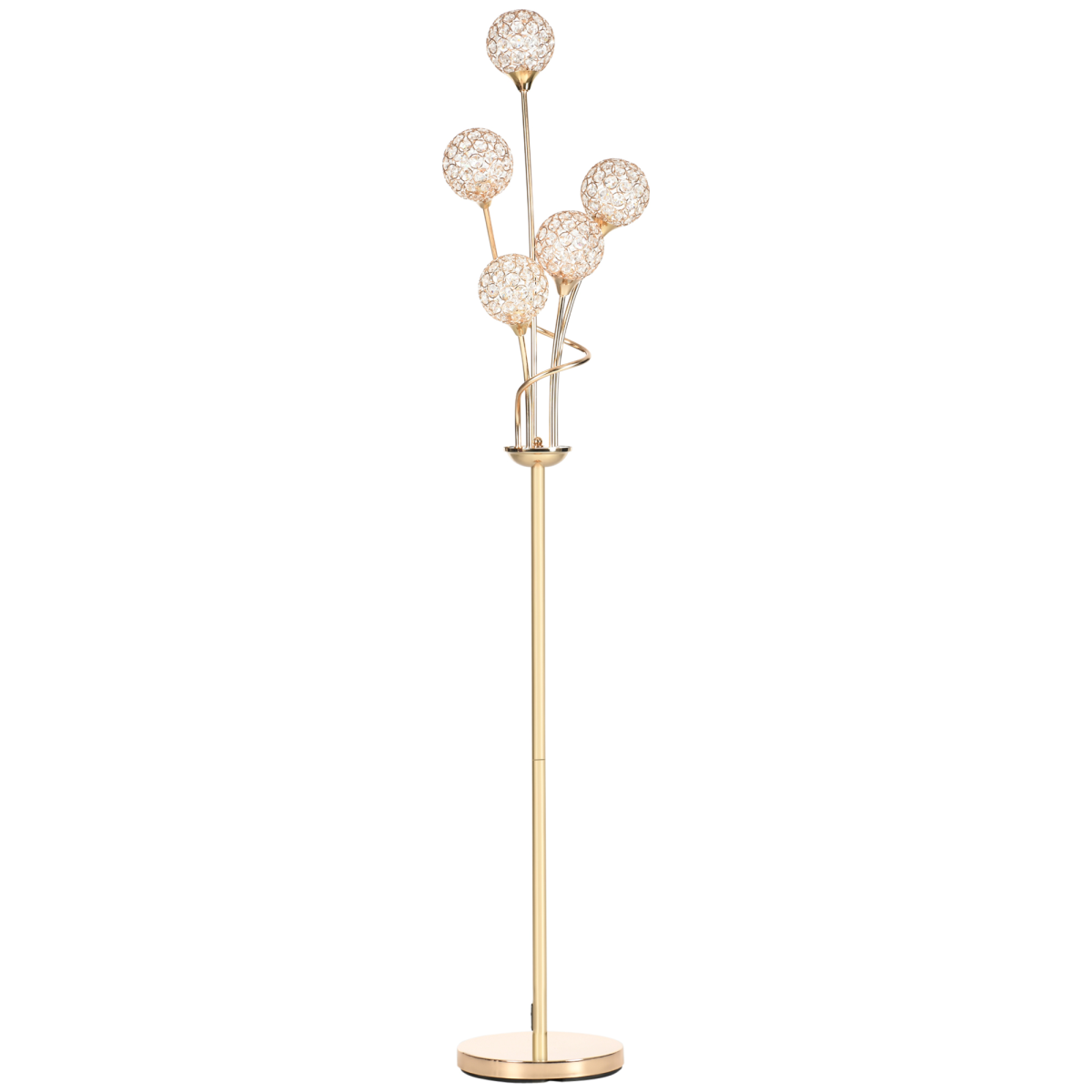 HOMCOM Crystal Floor Lamp Gold