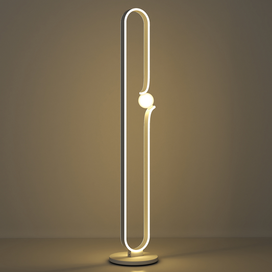 Dimmable LED Floor Lamp with Glass Night Light | White, Foot Switch